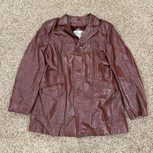 Vintage 70s Women’s Berman's Leather Experts Brown Leather Jacket Size 42